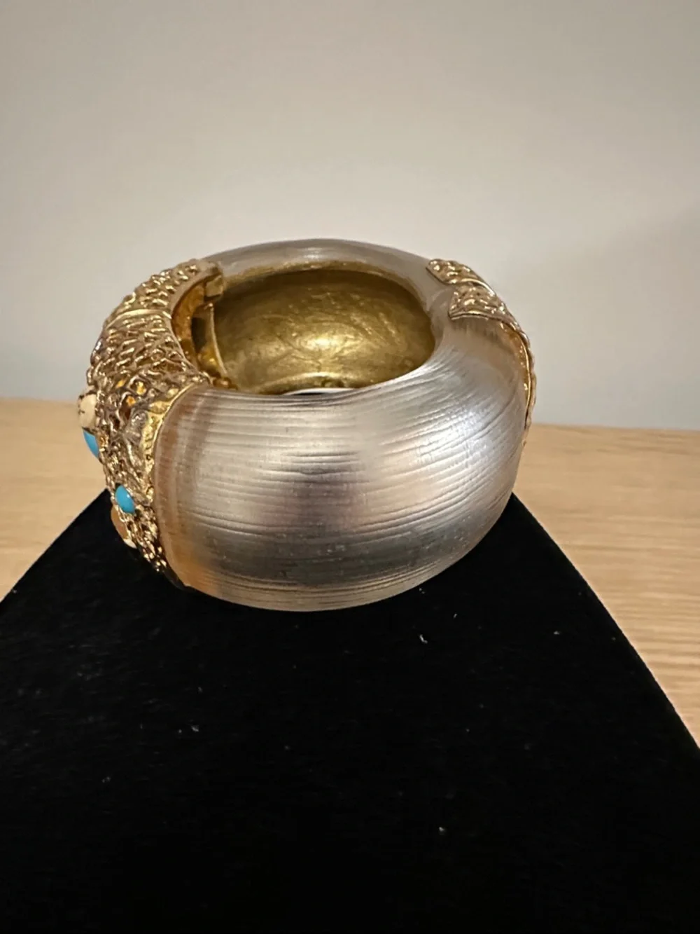 Alexis Bittar White Lucite Gold-Tone Bracelet with Turquoise Accents - Picture 6 of 7
